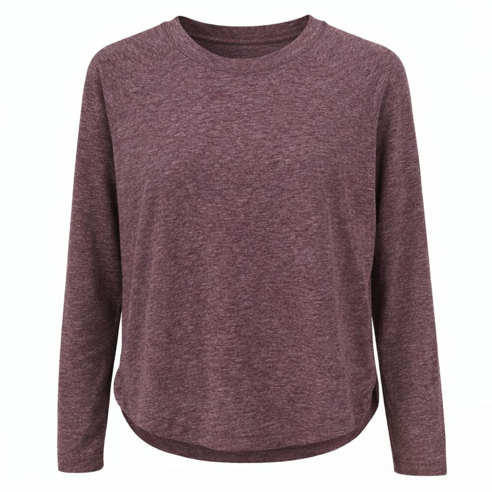 MEMBERS MARK SOFT HEATHER SEMI-FITTED ACTIVEWEAR ATHLETIC ATHLEISURE TOP LARGE